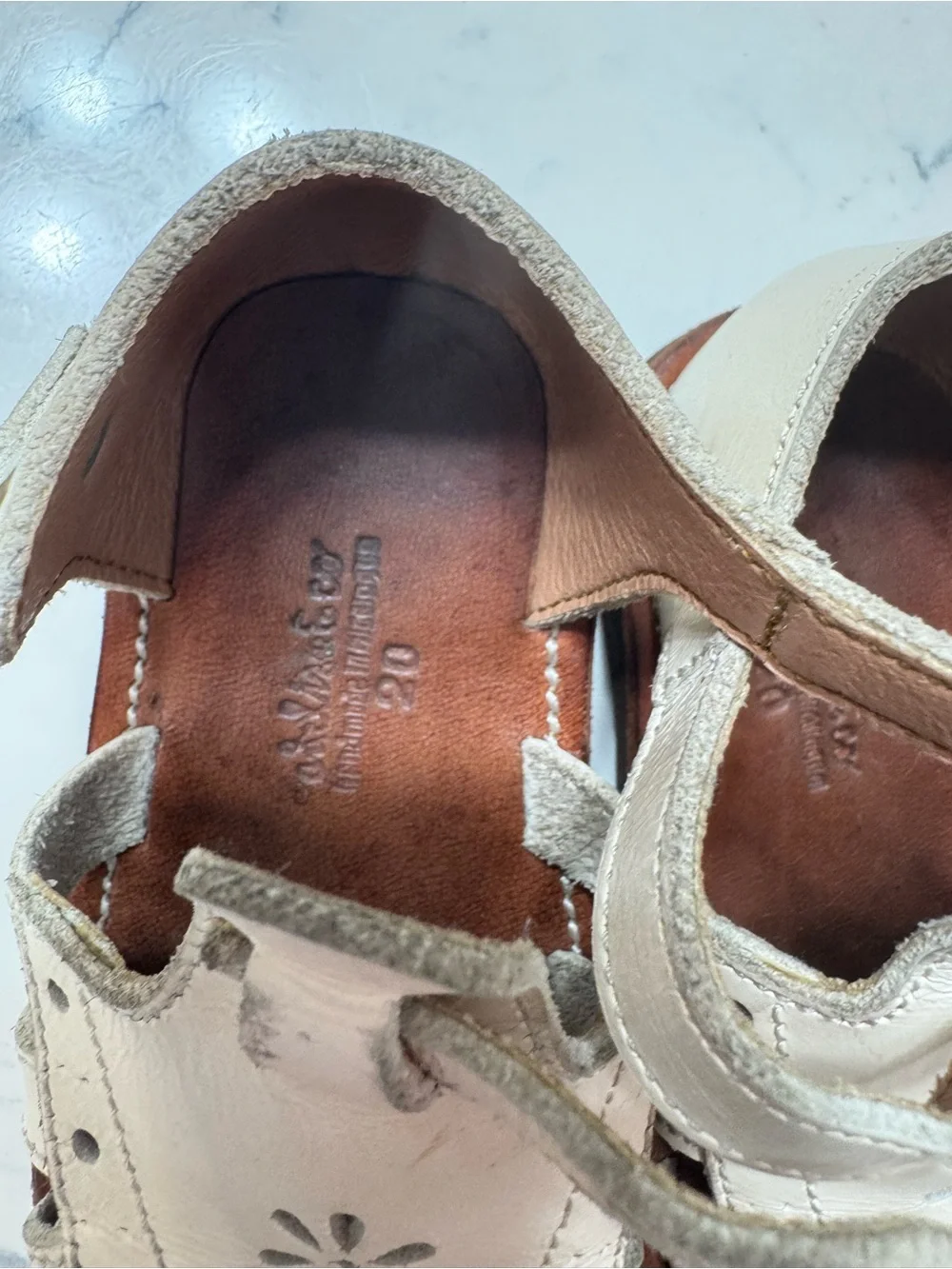 Adelisa & Co White Leather Closed-Toe Sandals